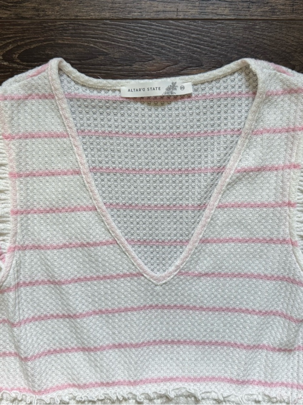 ALTAR’D STATE Pink striped top XS - Picture 4 of 6